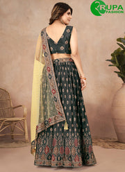 Beautiful Multi Color Digital Printed And Crushed Work Lehenga Choli
